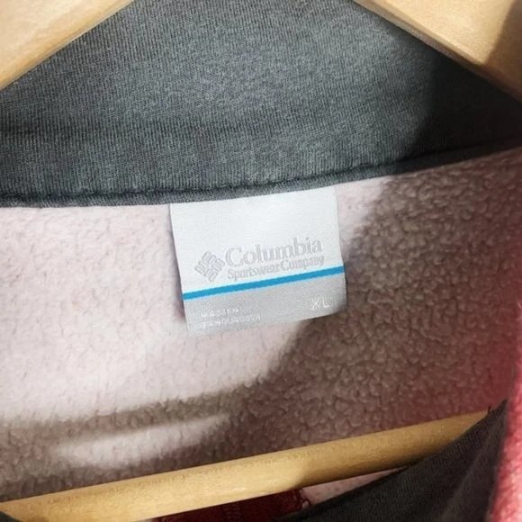 Columbia Red Fluffy Fleece Quarter Zip Durable Pullover High Neck Sweatshirt XL - Picture 6 of 12